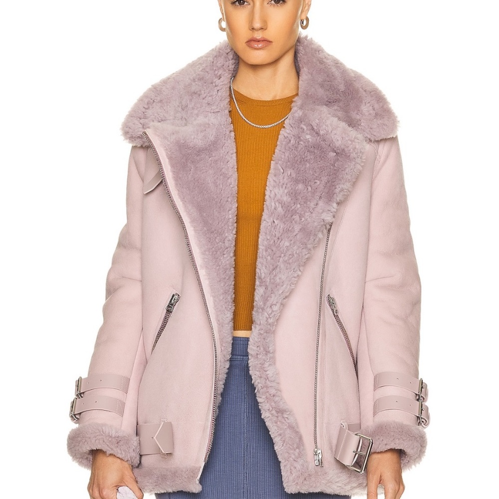 Acne Studios Suede Jacket in Dusty Lilac